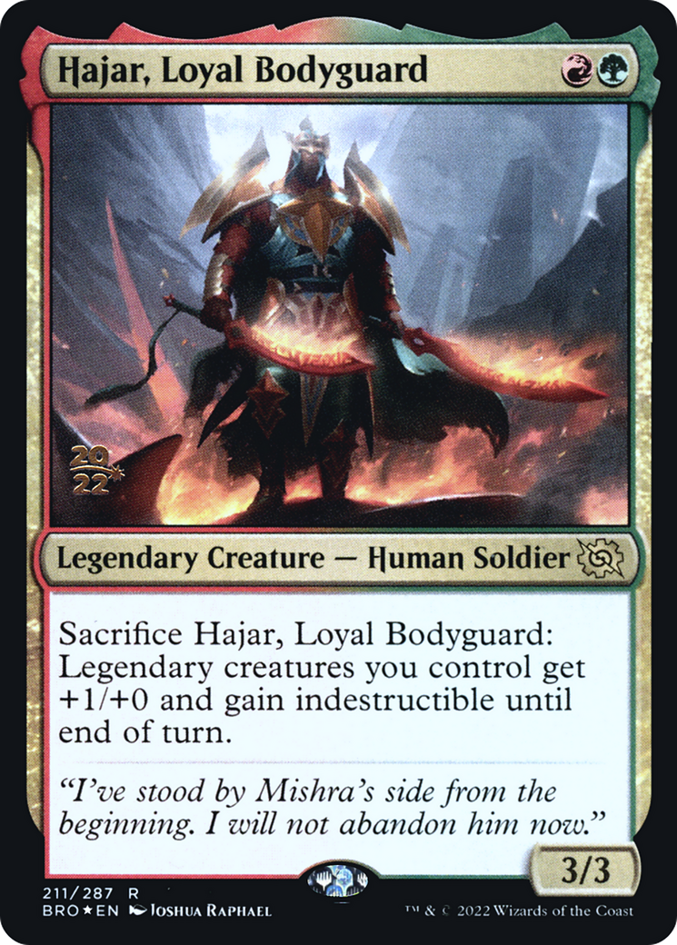 Hajar, Loyal Bodyguard (PBRO-211S) - The Brothers' War Promos Foil - Premium MTG Single from Wizards of the Coast - Just $0.35! Shop now at Game Crave Tournament Store