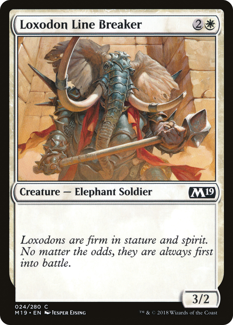 Loxodon Line Breaker (M19-024) - Core Set 2019 - Premium MTG Single from Wizards of the Coast - Just $0.08! Shop now at Game Crave Tournament Store