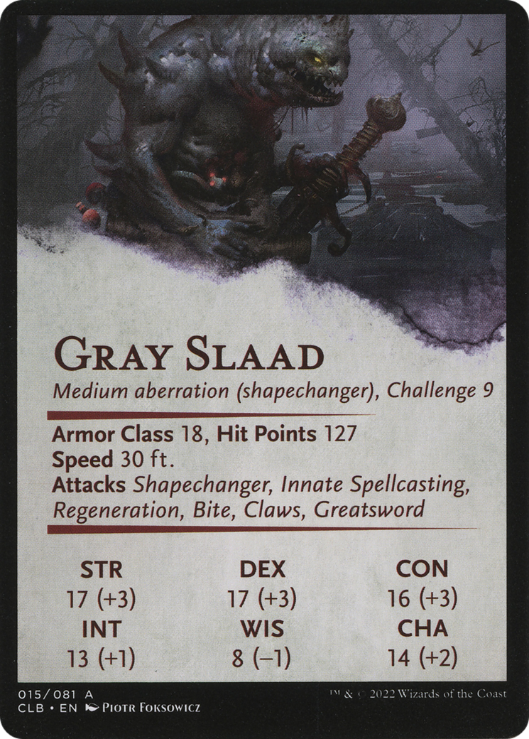 Gray Slaad // Gray Slaad (ACLB-015) - Battle for Baldur's Gate Art Series (Borderless) - Premium MTG Single from Wizards of the Coast - Just $0! Shop now at Game Crave Tournament Store