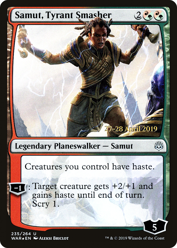 Samut, Tyrant Smasher (PWAR-235S) - War of the Spark Promos Foil - Premium MTG Single from Wizards of the Coast - Just $0.31! Shop now at Game Crave Tournament Store