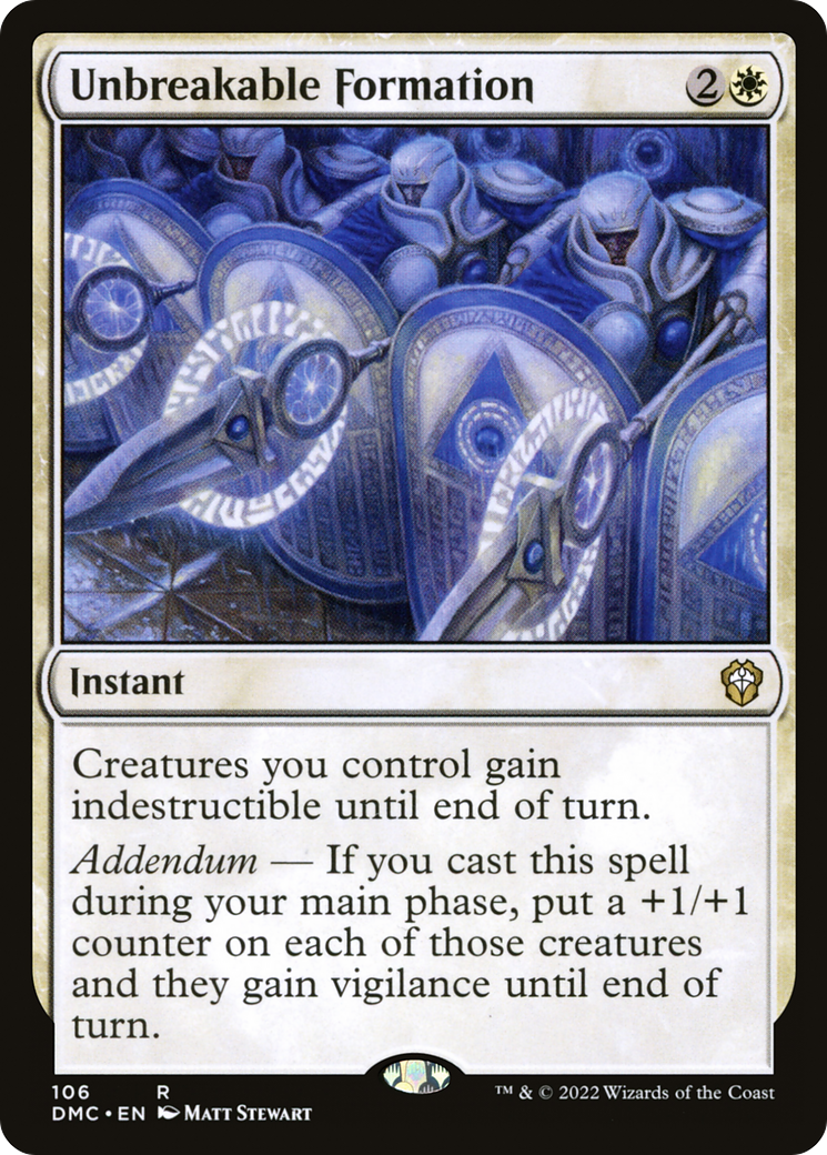 Unbreakable Formation (DMC-106) - Dominaria United Commander - Premium MTG Single from Wizards of the Coast - Just $0.34! Shop now at Game Crave Tournament Store