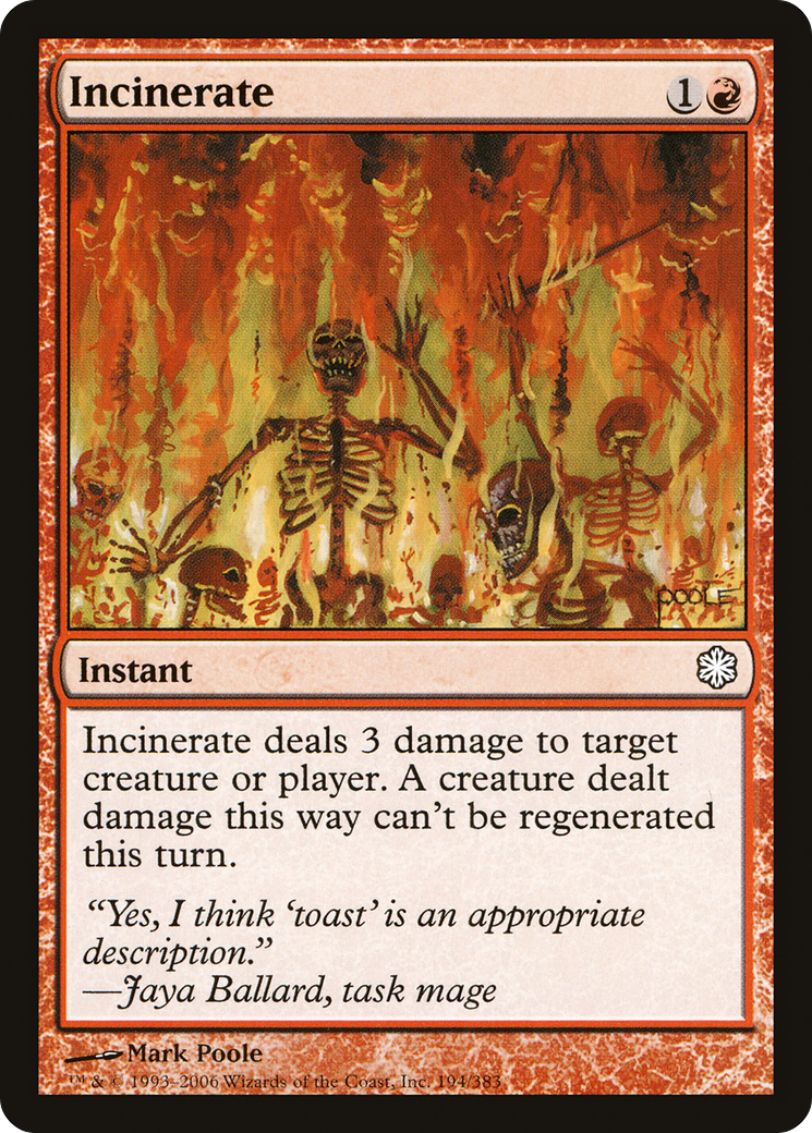 Incinerate (CST-194) - Coldsnap Theme Decks - Premium MTG Single from Wizards of the Coast - Just $0.25! Shop now at Game Crave Tournament Store