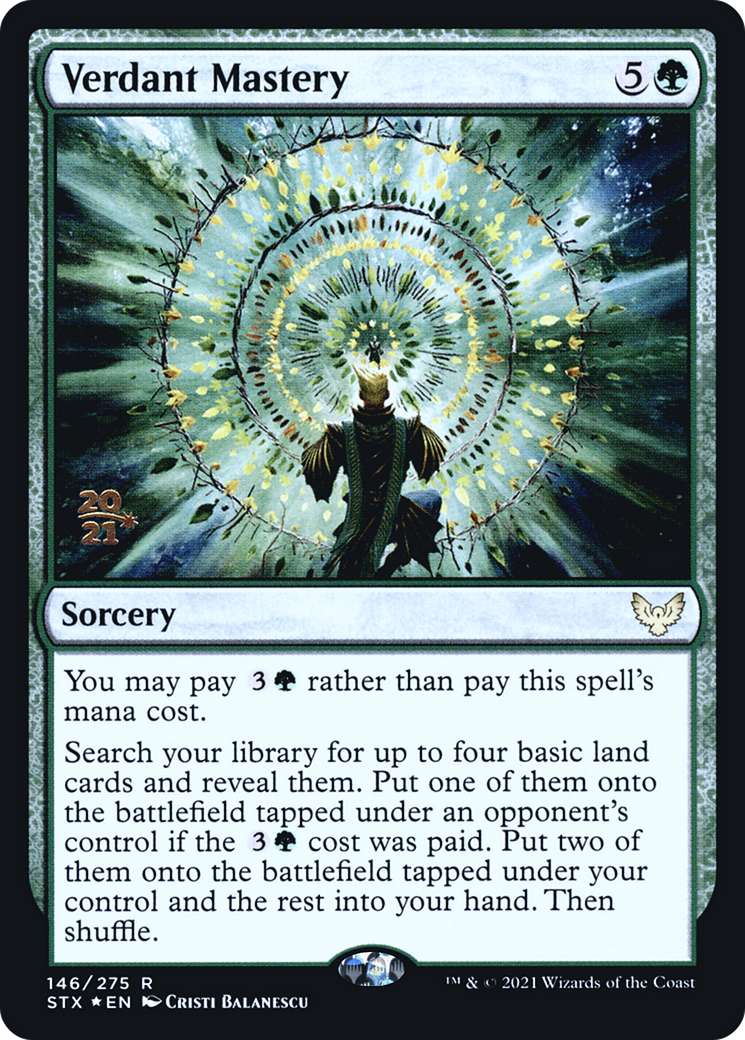 Verdant Mastery (PSTX-146S) - Strixhaven: School of Mages Promos Foil - Premium MTG Single from Wizards of the Coast - Just $0.30! Shop now at Game Crave Tournament Store