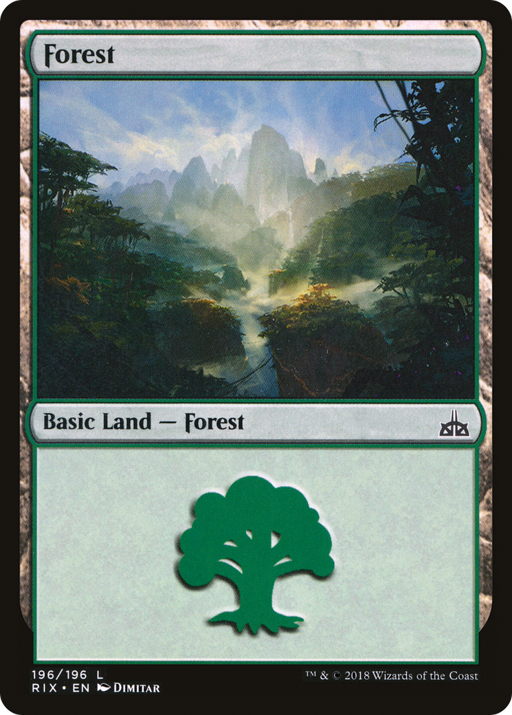 Forest (RIX-196) - Rivals of Ixalan Foil - Premium MTG Single from Wizards of the Coast - Just $2.38! Shop now at Game Crave Tournament Store
