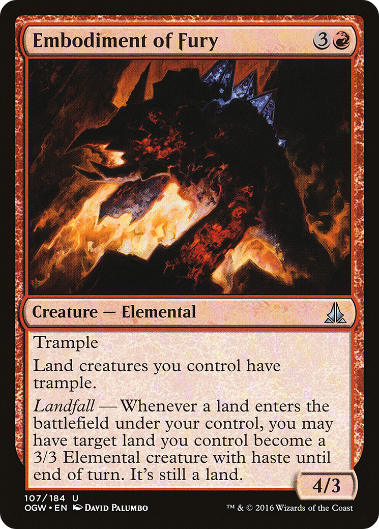 Embodiment of Fury (OGW-107) - Oath of the Gatewatch - Premium MTG Single from Wizards of the Coast - Just $0.08! Shop now at Game Crave Tournament Store