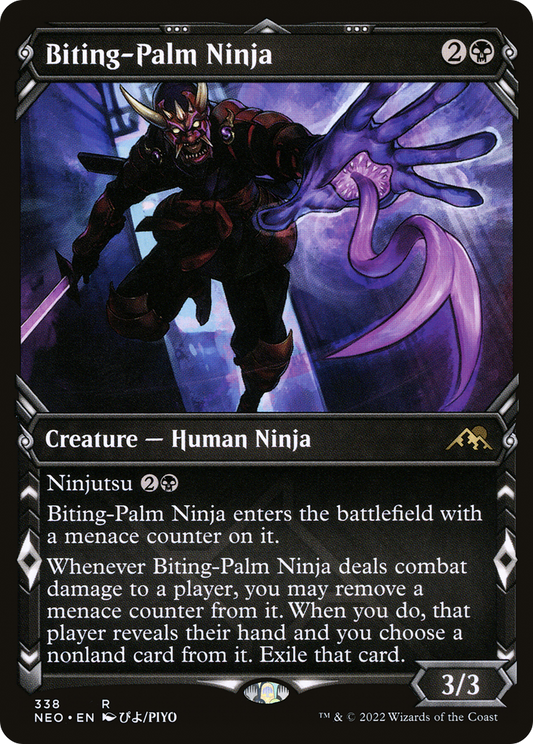 Biting-Palm Ninja (NEO-338) - Kamigawa: Neon Dynasty: (Showcase) - Premium MTG Single from Wizards of the Coast - Just $0.11! Shop now at Game Crave Tournament Store