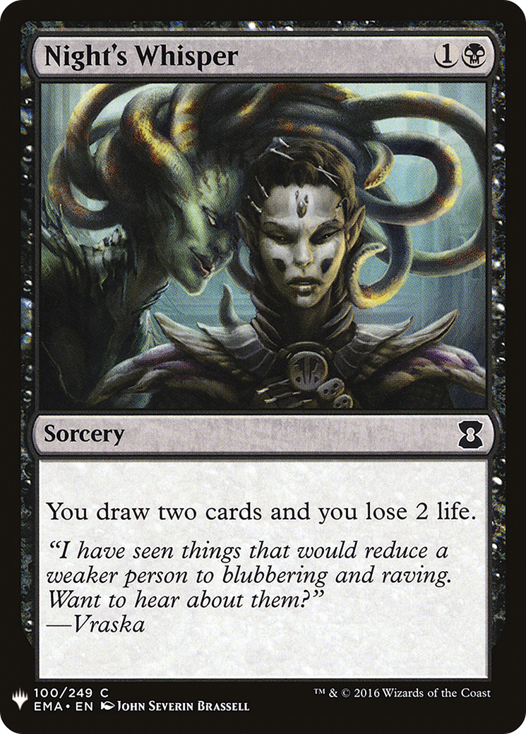 Night's Whisper (MB1-723) - Mystery Booster - Premium MTG Single from Wizards of the Coast - Just $1.26! Shop now at Game Crave Tournament Store