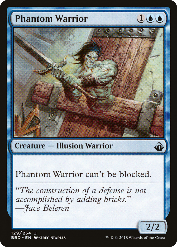 Phantom Warrior (BBD-129) - Battlebond Foil - Premium MTG Single from Wizards of the Coast - Just $0.25! Shop now at Game Crave Tournament Store