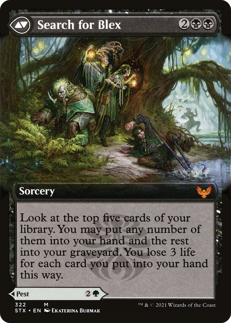 Blex, Vexing Pest // Search for Blex (STX-322) - Strixhaven: School of Mages: (Extended Art) - Premium MTG Single from Wizards of the Coast - Just $2.44! Shop now at Game Crave Tournament Store