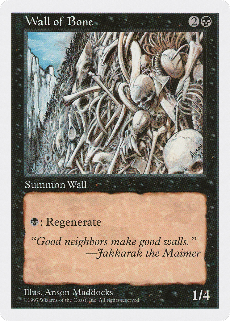 Wall of Bone (5ED-203) - Fifth Edition - Premium MTG Single from Wizards of the Coast - Just $0.25! Shop now at Game Crave Tournament Store