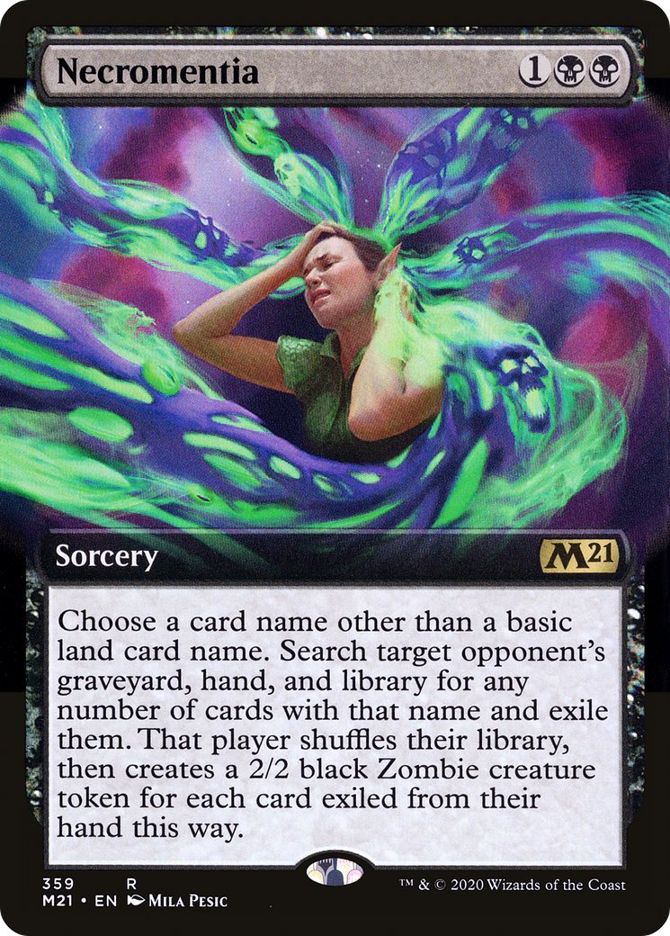 Necromentia (M21-359) - Core Set 2021: (Extended Art) - Premium MTG Single from Wizards of the Coast - Just $0.95! Shop now at Game Crave Tournament Store
