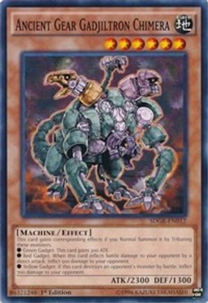 Ancient Gear Gadjiltron Chimera (SDGR-EN012) - Structure Deck: Geargia Rampage 1st Edition - Premium Yugioh Single from Konami - Just $0.25! Shop now at Game Crave Tournament Store