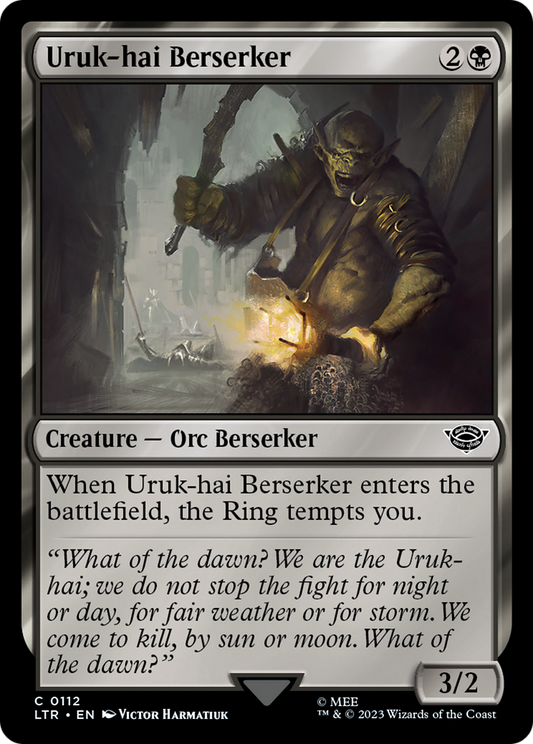 Uruk-hai Berserker (LTR-112) - The Lord of the Rings: Tales of Middle-earth - Premium MTG Single from Wizards of the Coast - Just $0.08! Shop now at Game Crave Tournament Store
