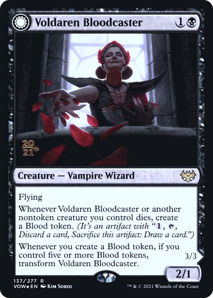 Voldaren Bloodcaster // Bloodbat Summoner (PVOW-137S) - Innistrad: Crimson Vow Promos: (Double Faced Transform) Foil - Premium MTG Single from Wizards of the Coast - Just $0.17! Shop now at Game Crave Tournament Store