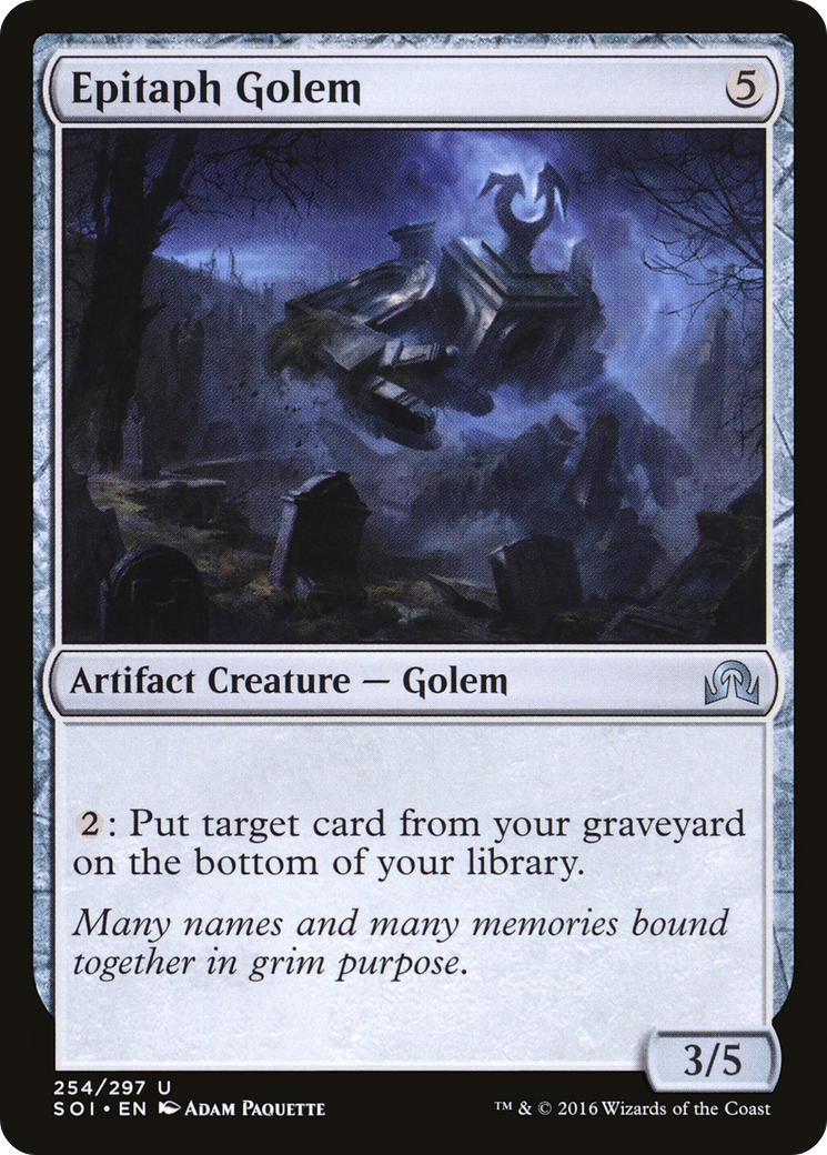 Epitaph Golem (SOI-254) - Shadows over Innistrad - Premium MTG Single from Wizards of the Coast - Just $0.08! Shop now at Game Crave Tournament Store