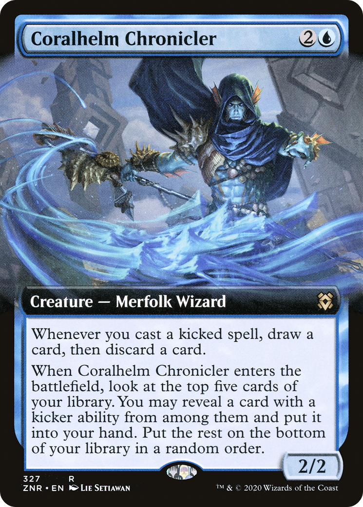 Coralhelm Chronicler (ZNR-327) - Zendikar Rising: (Extended Art) Foil - Premium MTG Single from Wizards of the Coast - Just $0.08! Shop now at Game Crave Tournament Store