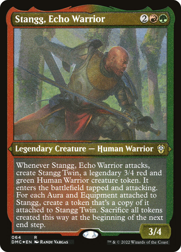 Stangg, Echo Warrior (DMC-064) - Dominaria United Commander Etched Foil - Premium MTG Single from Wizards of the Coast - Just $0.09! Shop now at Game Crave Tournament Store