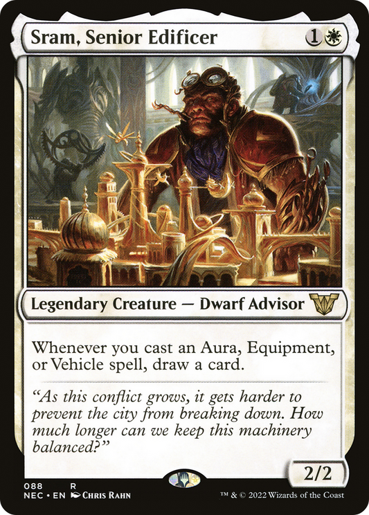 Sram, Senior Edificer (NEC-088) - Neon Dynasty Commander - Premium MTG Single from Wizards of the Coast - Just $0.84! Shop now at Game Crave Tournament Store