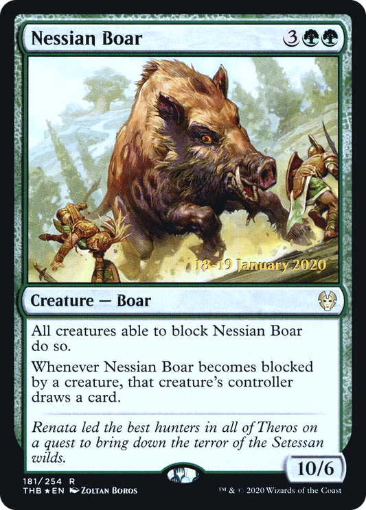 Nessian Boar (PTHB-181S) - Theros Beyond Death Promos Foil - Premium MTG Single from Wizards of the Coast - Just $0.25! Shop now at Game Crave Tournament Store