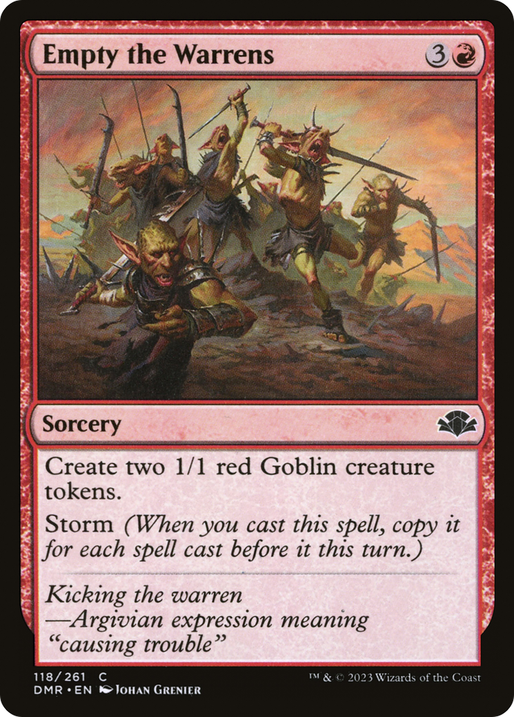 Empty the Warrens (DMR-118) - Dominaria Remastered Foil - Premium MTG Single from Wizards of the Coast - Just $0.25! Shop now at Game Crave Tournament Store