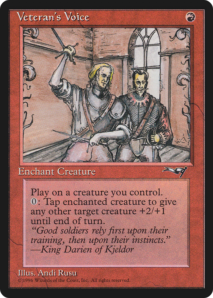 Veteran's Voice (ALL-84A) - Alliances - Premium MTG Single from Wizards of the Coast - Just $0.08! Shop now at Game Crave Tournament Store