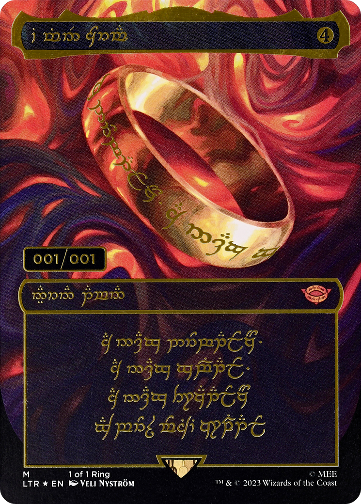 The One Ring (LTR-000) - The Lord of the Rings: Tales of Middle-earth (Borderless) Foil - Premium MTG Single from Wizards of the Coast - Just $0! Shop now at Game Crave Tournament Store