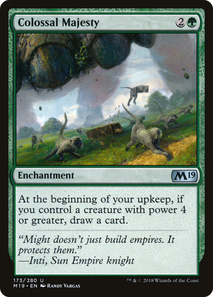 Colossal Majesty (M19-173) - Core Set 2019 Foil - Premium MTG Single from Wizards of the Coast - Just $1.55! Shop now at Game Crave Tournament Store