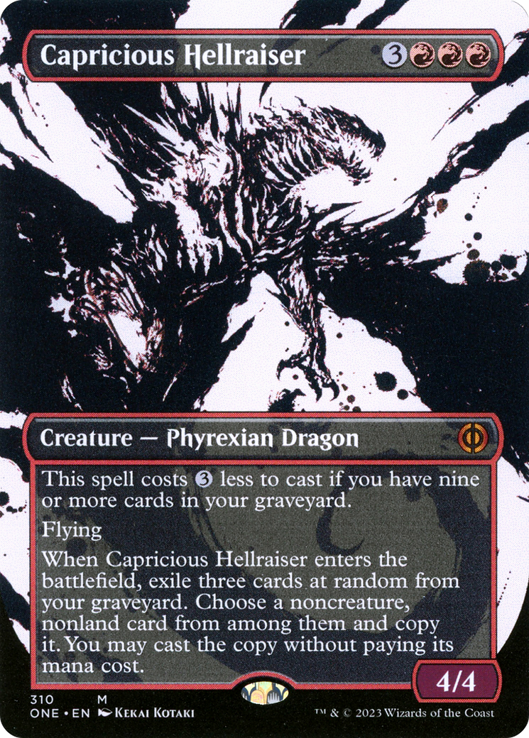 Capricious Hellraiser (ONE-310) - Phyrexia: All Will Be One: (Showcase) (Borderless) - Premium MTG Single from Wizards of the Coast - Just $0.26! Shop now at Game Crave Tournament Store