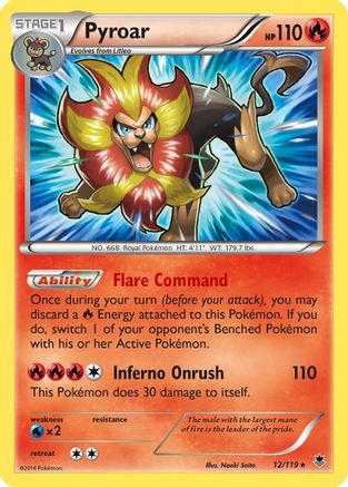 Pyroar 12/119 - Phantom Forces Holofoil - Premium Pokemon Single from Nintendo - Just $0.50! Shop now at Game Crave Tournament Store