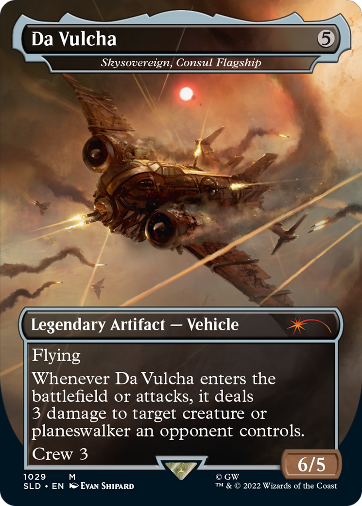 Skysovereign, Consul Flagship (SLD-1029) - Secret Lair Drop / Da Vulcha (Borderless) Foil - Premium MTG Single from Wizards of the Coast - Just $3.27! Shop now at Game Crave Tournament Store