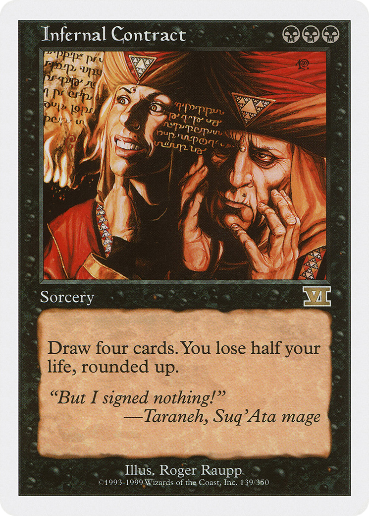 Infernal Contract (6ED-139) - Classic Sixth Edition - Premium MTG Single from Wizards of the Coast - Just $0.14! Shop now at Game Crave Tournament Store