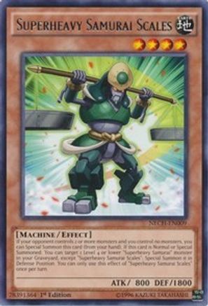 Superheavy Samurai Scales (NECH-EN009) - The New Challengers 1st Edition - Premium Yugioh Single from Konami - Just $0.72! Shop now at Game Crave Tournament Store