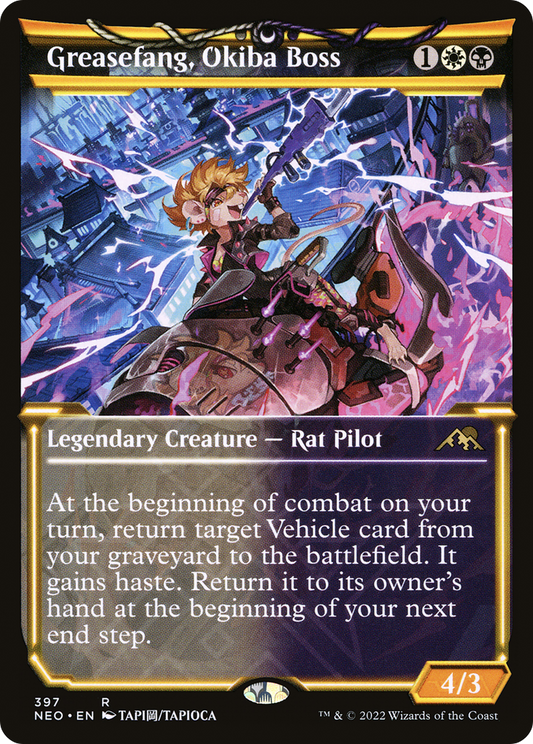 Greasefang, Okiba Boss (NEO-397) - Kamigawa: Neon Dynasty: (Showcase) - Premium MTG Single from Wizards of the Coast - Just $0.30! Shop now at Game Crave Tournament Store