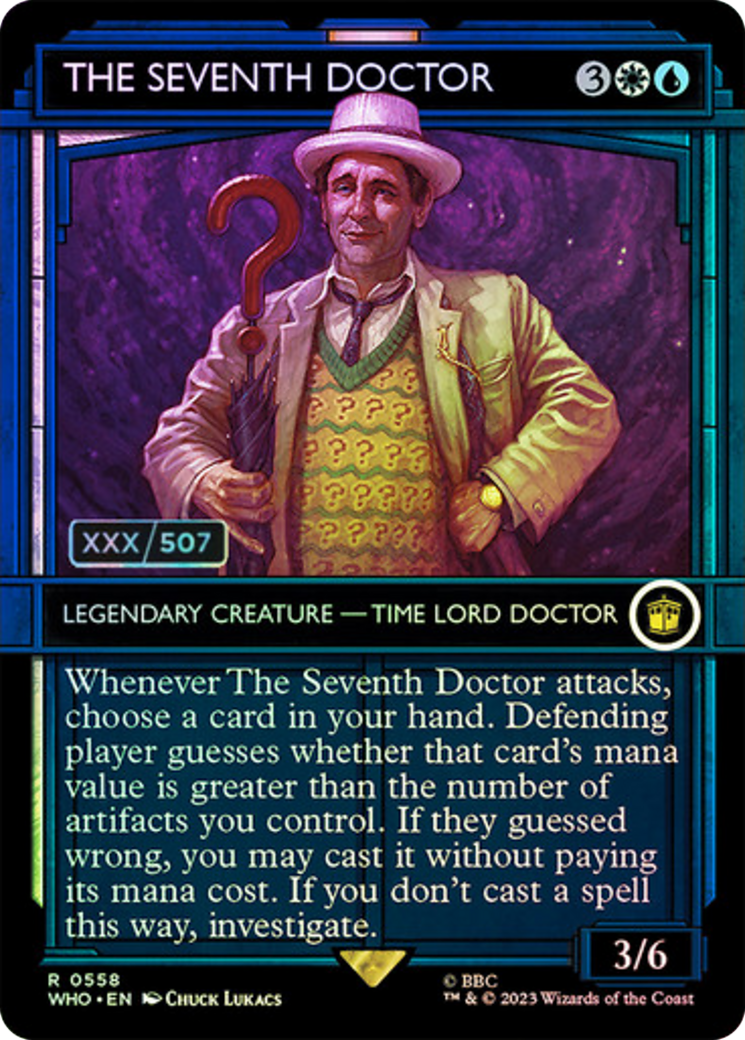 The Seventh Doctor (WHO-558Z) - Doctor Who: (Showcase) (Borderless) Foil - Premium MTG Single from Wizards of the Coast - Just $37.44! Shop now at Game Crave Tournament Store