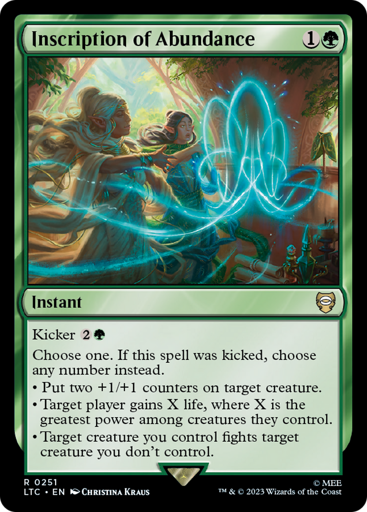 Inscription of Abundance (LTC-251) - Tales of Middle-earth Commander - Premium MTG Single from Wizards of the Coast - Just $0.08! Shop now at Game Crave Tournament Store