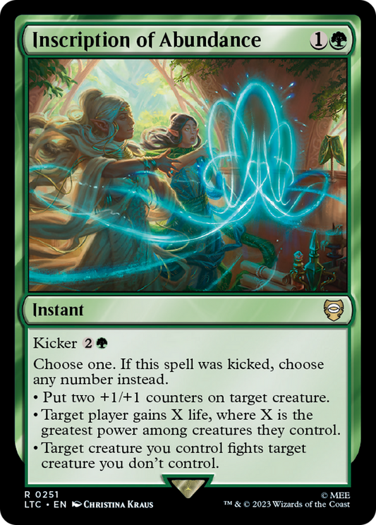 Inscription of Abundance (LTC-251) - Tales of Middle-earth Commander - Premium MTG Single from Wizards of the Coast - Just $0.08! Shop now at Game Crave Tournament Store