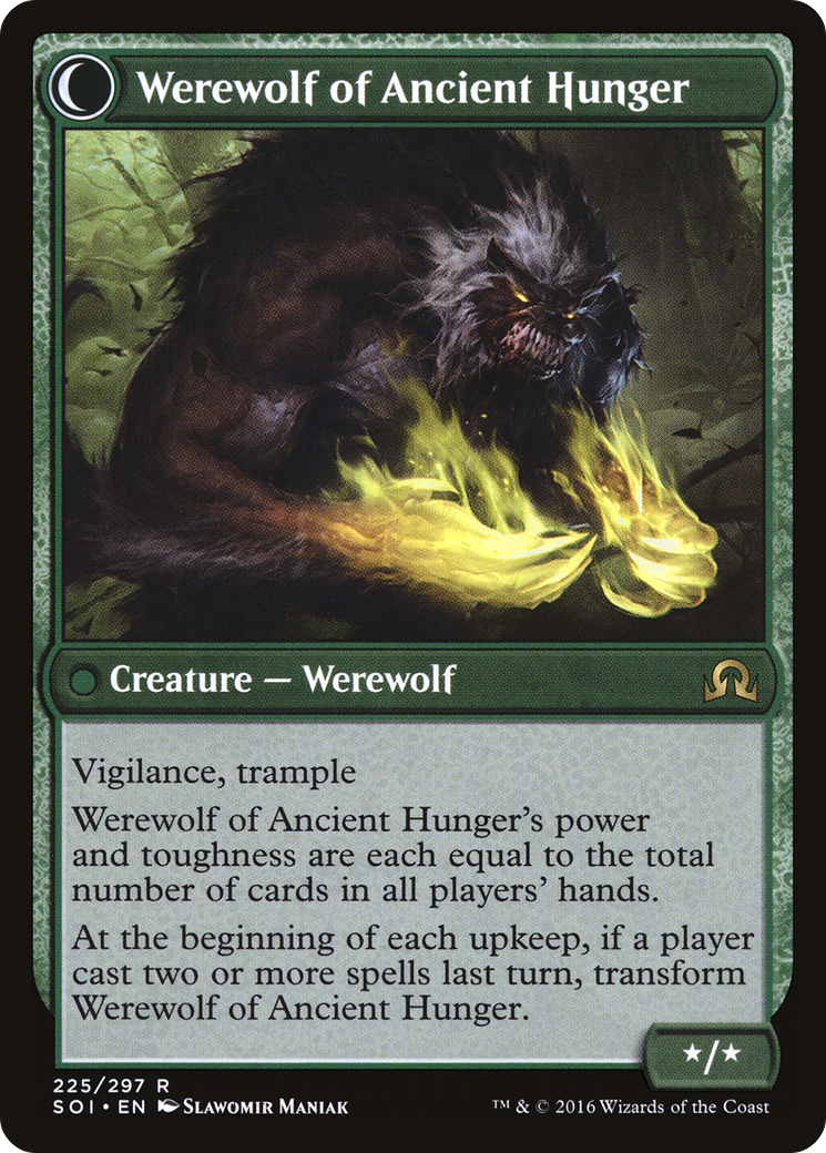 Sage of Ancient Lore // Werewolf of Ancient Hunger (SOI-225) - Shadows over Innistrad: (Double Faced Transform) Foil - Premium MTG Single from Wizards of the Coast - Just $11.07! Shop now at Game Crave Tournament Store