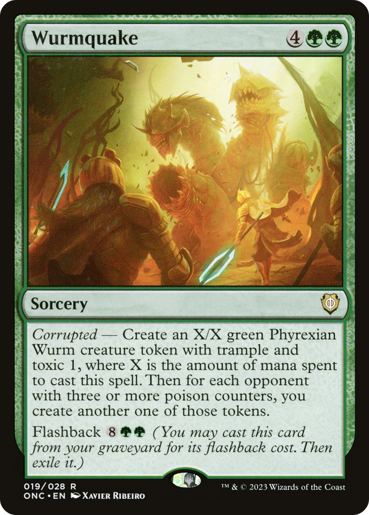 Wurmquake (ONC-019) - Phyrexia: All Will Be One Commander - Premium MTG Single from Wizards of the Coast - Just $0.08! Shop now at Game Crave Tournament Store