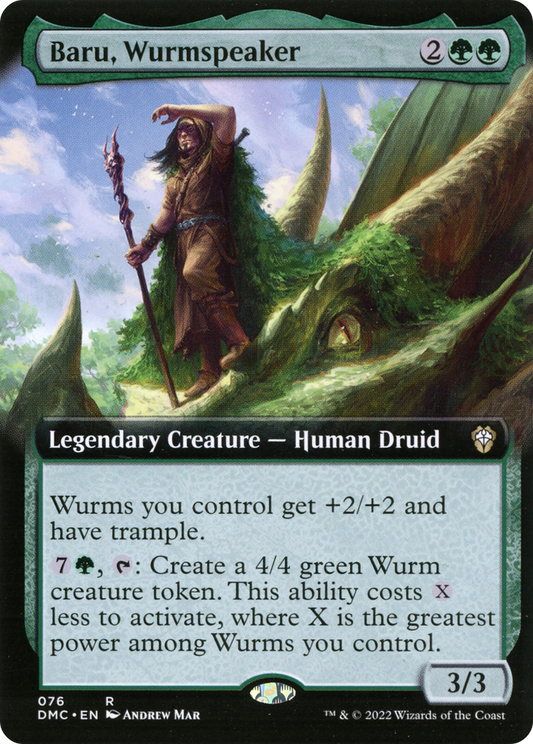 Baru, Wurmspeaker (DMC-076) - Dominaria United Commander: (Extended Art) Foil - Premium MTG Single from Wizards of the Coast - Just $0.30! Shop now at Game Crave Tournament Store