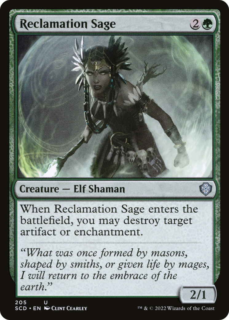 Reclamation Sage (SCD-205) - Starter Commander Decks - Premium MTG Single from Wizards of the Coast - Just $0.08! Shop now at Game Crave Tournament Store