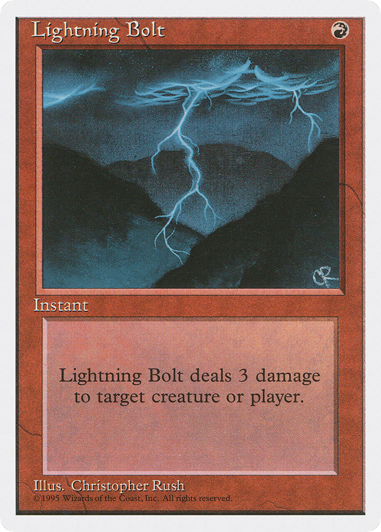 Lightning Bolt (4ED-208) - Fourth Edition - Premium MTG Single from Wizards of the Coast - Just $0.35! Shop now at Game Crave Tournament Store