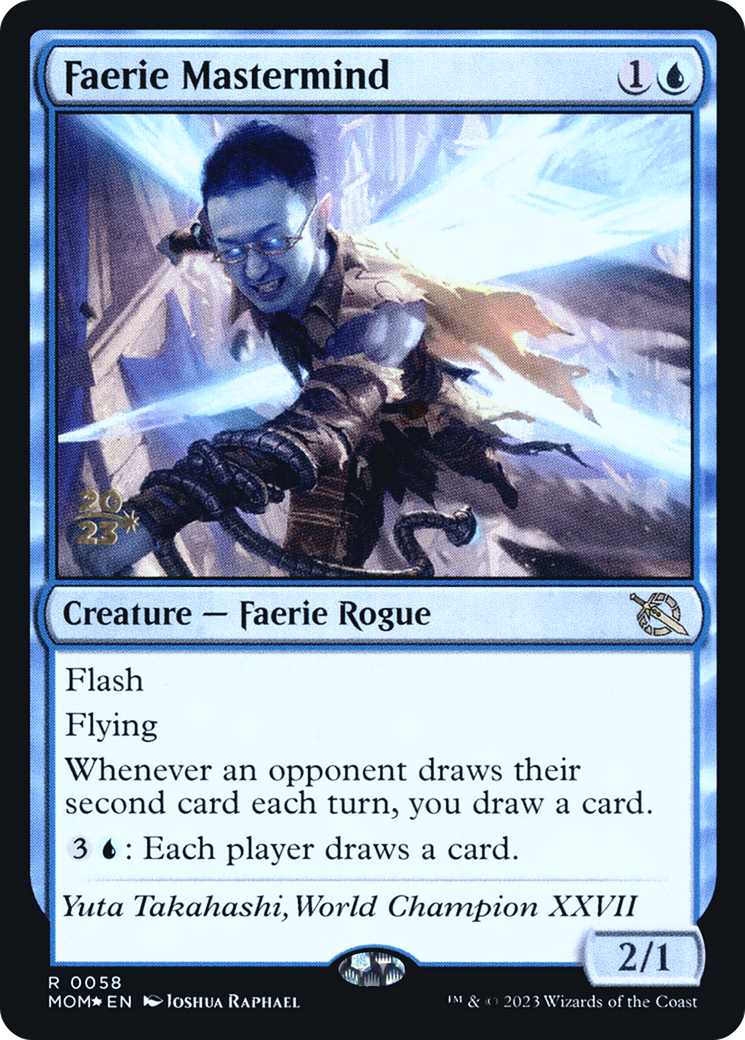 Faerie Mastermind (PMOM-58S) - March of the Machine Promos Foil - Premium MTG Single from Wizards of the Coast - Just $19.32! Shop now at Game Crave Tournament Store
