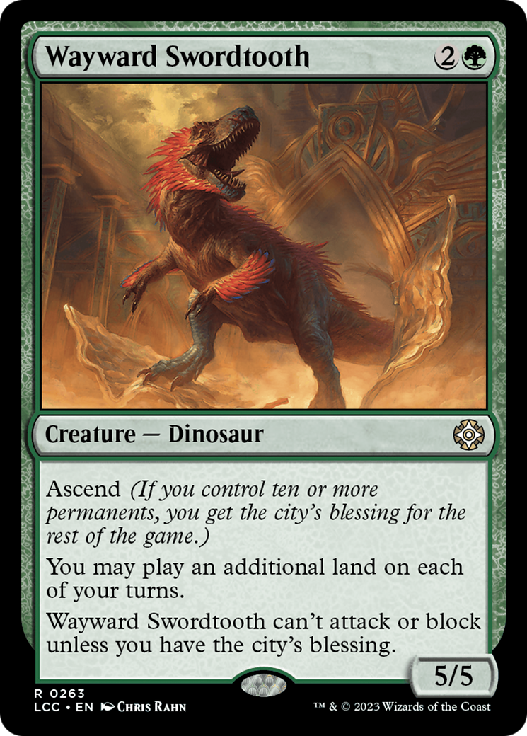 Wayward Swordtooth (LCC-263) - The Lost Caverns of Ixalan Commander - Premium MTG Single from Wizards of the Coast - Just $0.46! Shop now at Game Crave Tournament Store