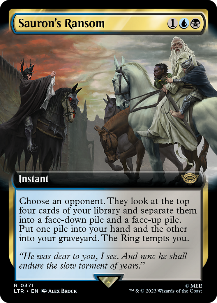 Sauron's Ransom (LTR-371) - The Lord of the Rings: Tales of Middle-earth: (Extended Art) Foil - Premium MTG Single from Wizards of the Coast - Just $7.70! Shop now at Game Crave Tournament Store