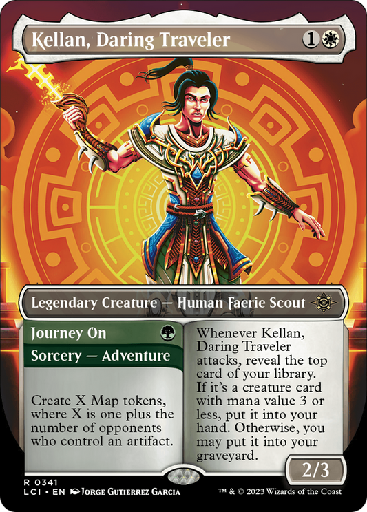 Kellan, Daring Traveler // Journey On (LCI-341) - The Lost Caverns of Ixalan (Borderless) Foil - Premium MTG Single from Wizards of the Coast - Just $0.08! Shop now at Game Crave Tournament Store