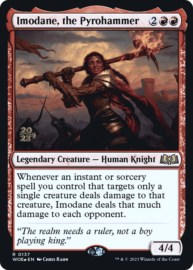 Imodane, the Pyrohammer (PWOE-137S) - Wilds of Eldraine Promos Foil - Premium MTG Single from Wizards of the Coast - Just $0.12! Shop now at Game Crave Tournament Store