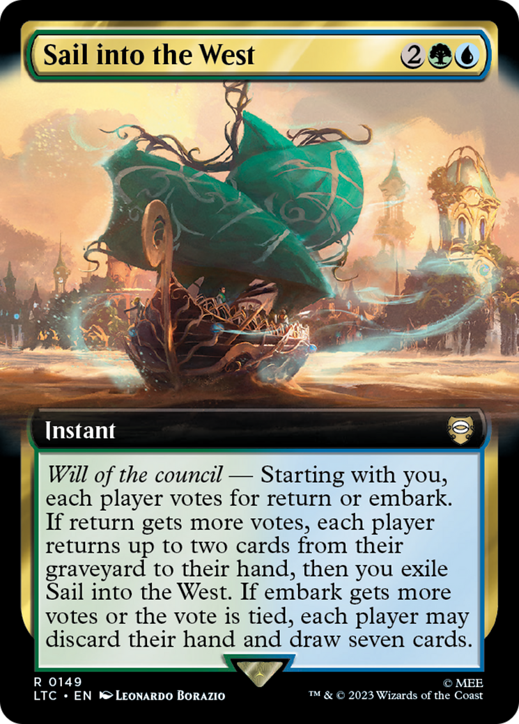Sail into the West (LTC-149) - Tales of Middle-earth Commander: (Extended Art) - Premium MTG Single from Wizards of the Coast - Just $0.27! Shop now at Game Crave Tournament Store