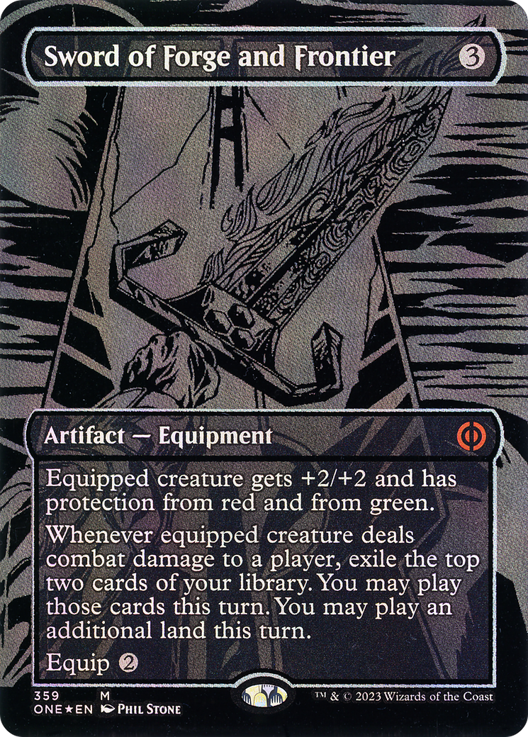 Sword of Forge and Frontier (ONE-359) - Phyrexia: All Will Be One (Borderless) Foil - Premium MTG Single from Wizards of the Coast - Just $5.56! Shop now at Game Crave Tournament Store