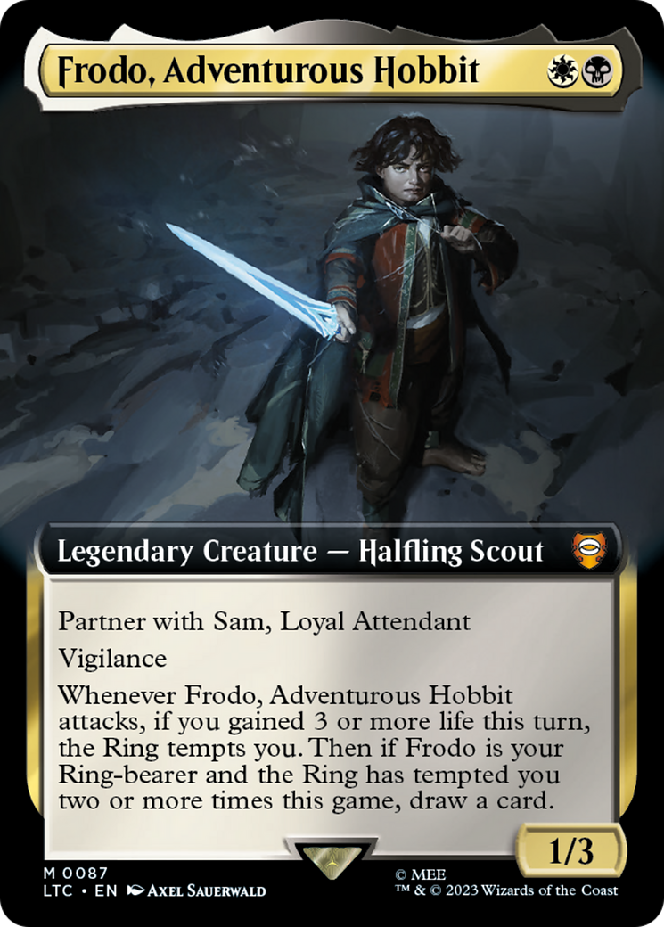 Frodo, Adventurous Hobbit (LTC-087) - Tales of Middle-earth Commander: (Extended Art) Foil - Premium MTG Single from Wizards of the Coast - Just $0.36! Shop now at Game Crave Tournament Store