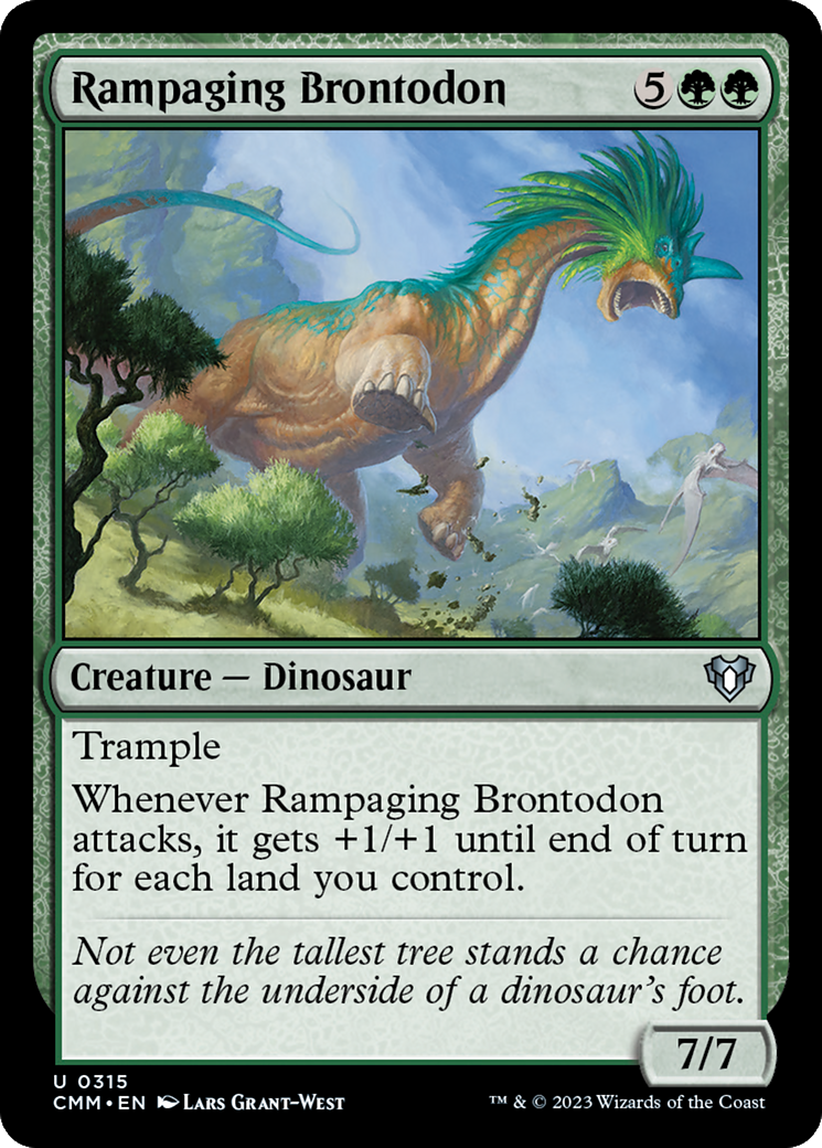 Rampaging Brontodon (CMM-315) - Commander Masters - Premium MTG Single from Wizards of the Coast - Just $0.08! Shop now at Game Crave Tournament Store